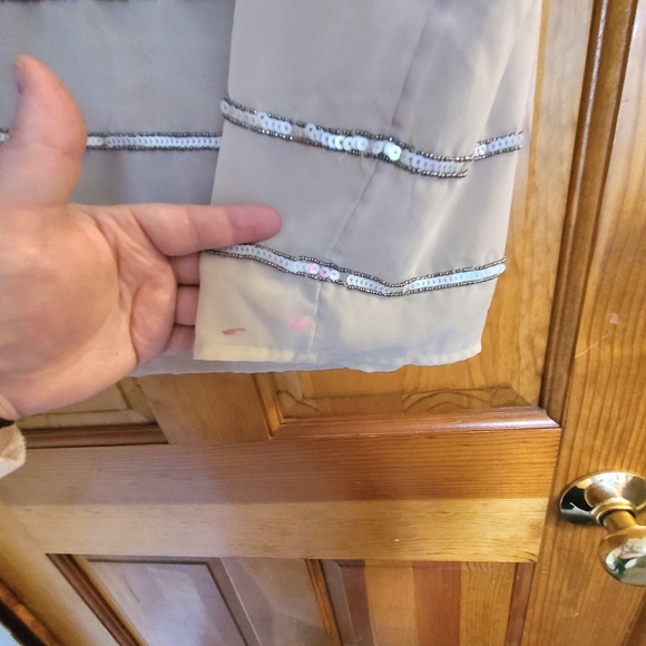 BOGO Lane Bryant Short Sleeve Sheer Beaded & Sequin Striped Top size 14/16 - Picture 8 of 9